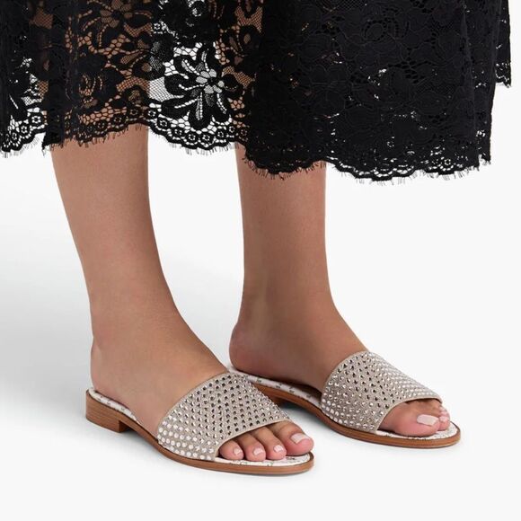 Hill House Silver Studded Slide Sandals - The City Slide - Picture 5 of 14